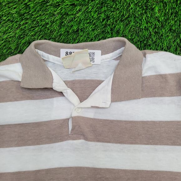 Vintage 70s California Styles Stripes Polo Shirt XS/S Purpleish Brown White USA - Picture 2 of 13